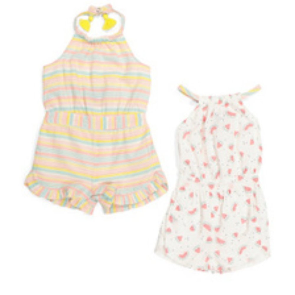 Cynthia Rowley	Infant Girls 2pk Watermelon Rompers